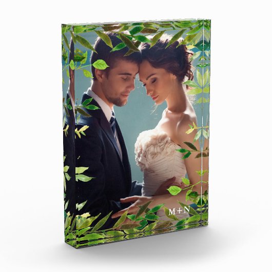 Botanischer Rahmen mit Foto und Monogramm (Links)