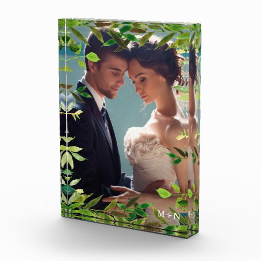 Botanischer Rahmen mit Foto und Monogramm (Rechts)