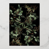 Botanischer Rahmen mit weißem Gold | Boho Eucalypt Folieneinladung (Rückseite)