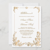 Botanischer Rahmen muslim Hochzeit Einladung (Vorderseite)