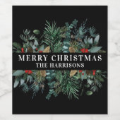 Botanischer Rahmen Weinetikett (Einzelnes Label)