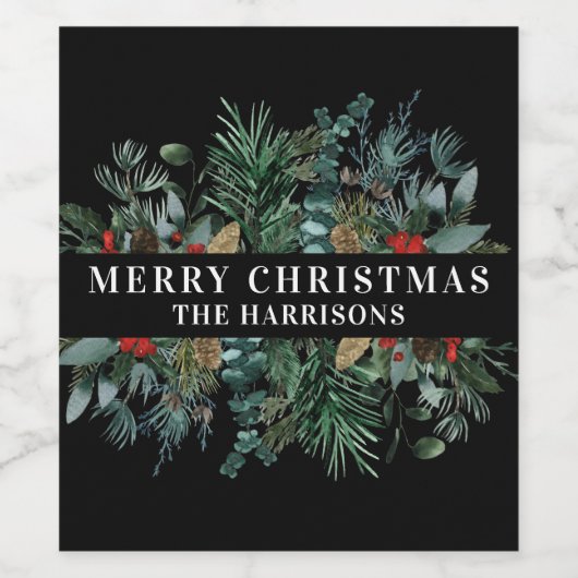 Botanischer Rahmen Weinetikett (Einzelnes Label)