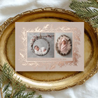 Botanischer Rahmen Winterlaub Neue Babyg Geburt