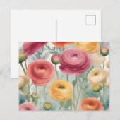 Botanischer Ranunculus florales Muster Postkarte (Vorne/Hinten)