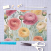 Botanischer Ranunculus florales Muster Seidenpapier (Handwerk)