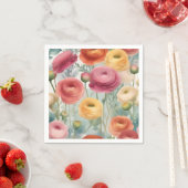 Botanischer Ranunculus florales Muster Serviette (Beispiel)