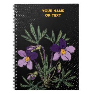 Botanischer Rebell: Pop Art der Vogelfuß-Veilchen Notizblock