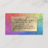 Botanischer Regenbogen-Holograph Rosa Visitenkarte (Rückseite)