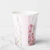 Botanischer Rosa Wasserfarbe Pappbecher (Rechts)