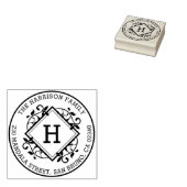 Botanischer Rundname und Rücksendeadresse Gummistempel (Stempel)