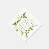 Botanischer Rustikaler Grünrahmen Empfang Serviette (Ecke)