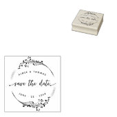 Botanischer Rustikaler Kranz Save the Date Hochzei Gummistempel (Stempel)