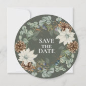 Botanischer Rustikaler Pinecone SAVE THE DATE auf (Vorderseite)