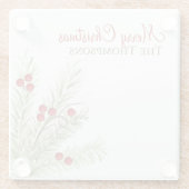 Botanischer Rustikaler Wasserfarbenurlaub Winter n Glasuntersetzer (Rückseite)