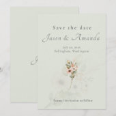 Botanischer Salbei-Garten-Hochzeit - Terminankündi Einladung (Vorne/Hinten)