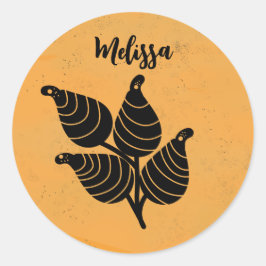 Botanischer Samenpod Runder Aufkleber