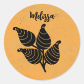 Botanischer Samenpod Runder Aufkleber (Vorderseite)