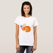 Botanischer Schlummer: Wasserfarben-Tabby in paste T-Shirt (Vorne ganz)
