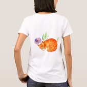Botanischer Schlummer: Wasserfarben-Tabby in paste T-Shirt (Rückseite)