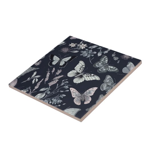 Botanischer Schmetterling Fliese (Seite)