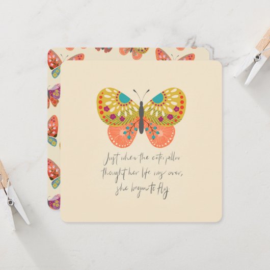 Botanischer Schmetterling Karte (Vorderseite/Rückseite Beispiel)