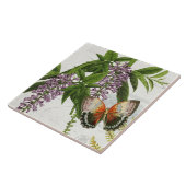 Botanischer Schmetterling Lila Wisteria Vintag 1 Fliese (Seite)