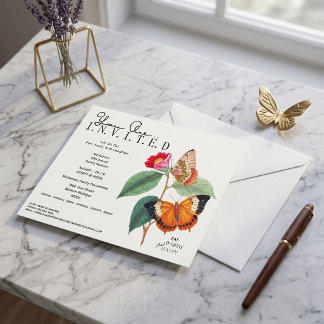 Botanischer Schmetterlinge Jahrespicknick-Einladun Flyer