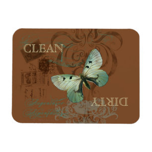 Botanischer Schmetterlings-Vintage saubere Magnet