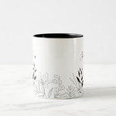Botanischer schwarz-weißer Name Zweifarbige Tasse (Mittel)