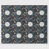 Botanischer Schwarzer Hochzeitspferd & Blume Geschenkpapier (Flach)