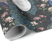 Botanischer Schwarzer Hochzeitspferd & Blume Geschenkpapier (Rolleneckpunkt)