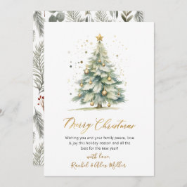 Botanischer Script Tree Weihnachtskarten außerhalb Feiertagskarte