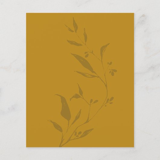 Botanischer Senf Boho Hochzeitseinladung (Rückseite)