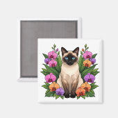 botanischer Siamkatze-Magnet Magnet (Vorderseite/Rückseite)