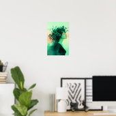 Botanischer Smaragd-Frauen-Druck Poster (Heimbüro)