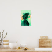 Botanischer Smaragd-Frauen-Druck Poster (Küche)