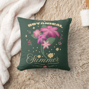 Botanischer Sommer Blumen Wildblumen Cottagecore Kissen