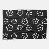 Botanischer Sommer in Schwarz und Weiß Geschirrtuch (Horizontal)