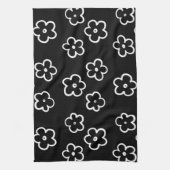 Botanischer Sommer in Schwarz und Weiß Geschirrtuch (Vertikal)