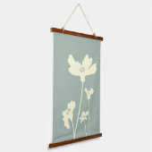 Botanischer Sommerkosmos Blume Silhouetten Wandteppich Mit Holzrahmen (Gewinkelt)