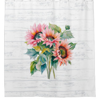Botanischer Sonnenblumen-Blüten-Duschvorhang Duschvorhang
