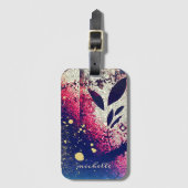 Botanischer Sparkle Abstrakte Signatur des Burgund Gepäckanhänger (Vorderseite Vertikal)