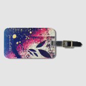 Botanischer Sparkle Abstrakte Signatur des Burgund Gepäckanhänger (Vorderseite (Horizontal))