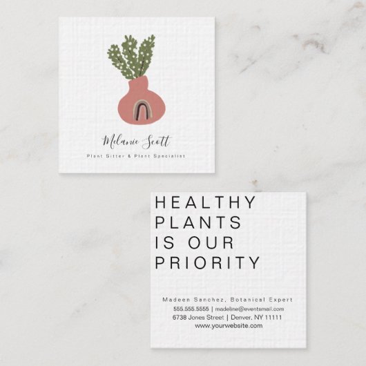Botanischer Spezialist für pflanzliche Pflanze Quadratische Visitenkarte (Vorne/Hinten)