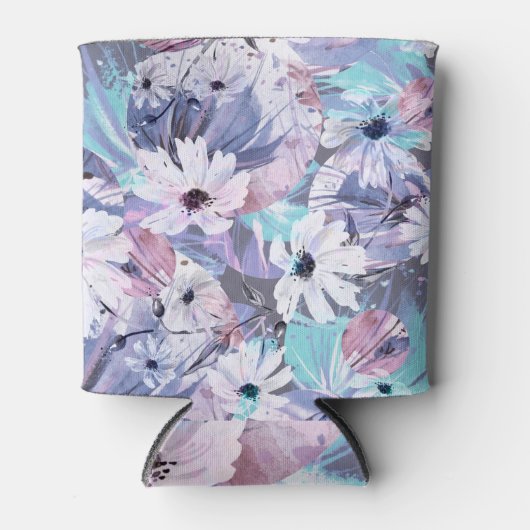 Botanischer Splendor: Kreatives Wasserfarbmuster Dosenkühler (Vorderseite)