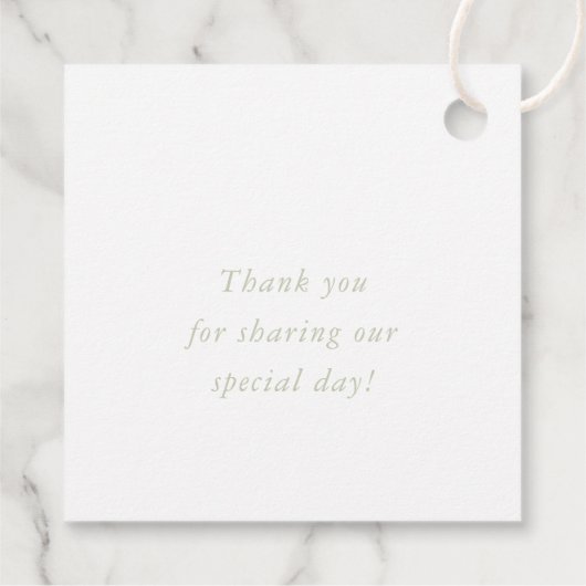 BOTANISCHER SPRIG Neues Leben Modernes Brautpaar Geschenkanhänger (Rückseite)