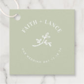 BOTANISCHER SPRIG Neues Leben Modernes Brautpaar Geschenkanhänger (Vorderseite)