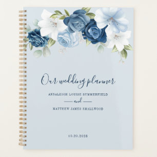 Botanischer Staubblauer Grünpflanzen-Hochzeit Planer