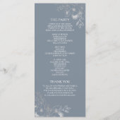 Botanischer Staubblauer Hochzeit Programm (Rückseite)