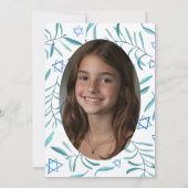 Botanischer Stern-Bar Bat Mitzvah-Foto Einladung (Rückseite)